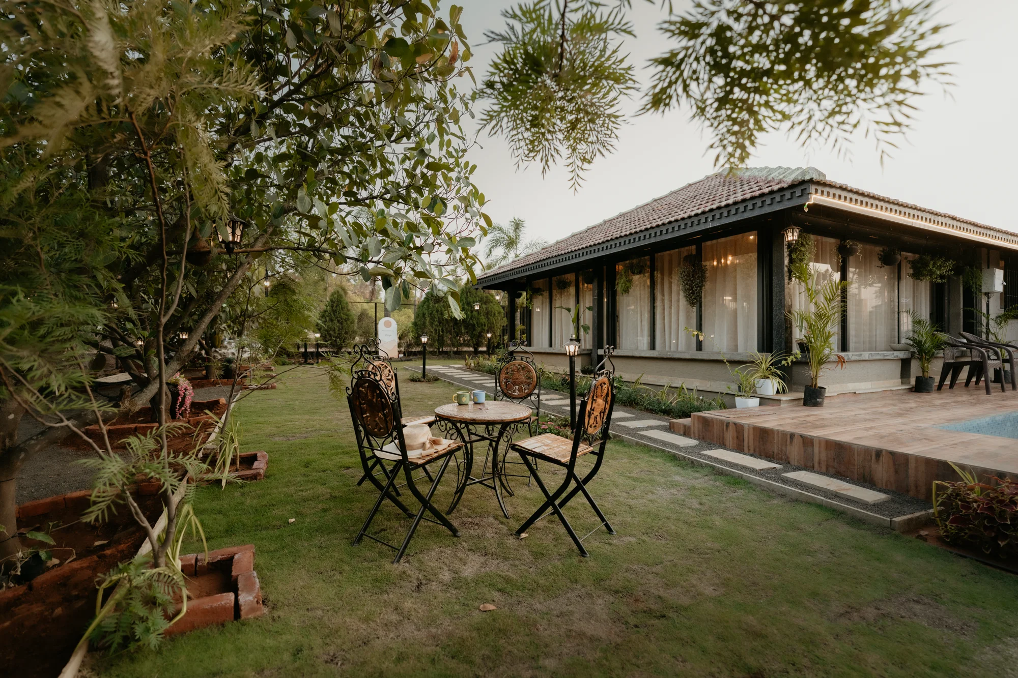 Courtyard at dusk